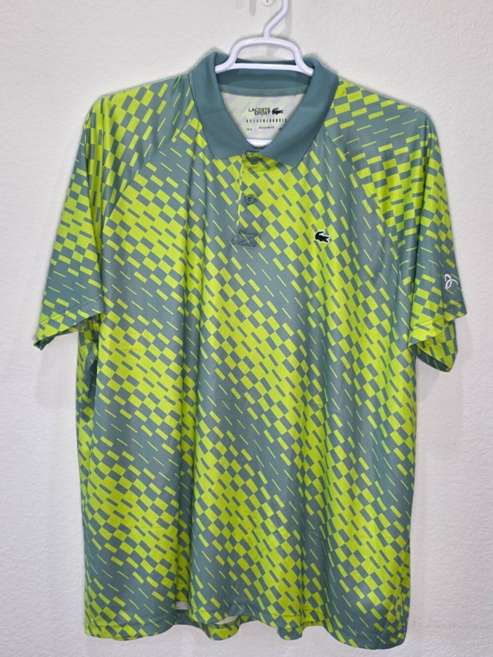 Lacoste Sport x Novak Djokovic Men's Tennis Checked Polo Shirt NWT 4XL